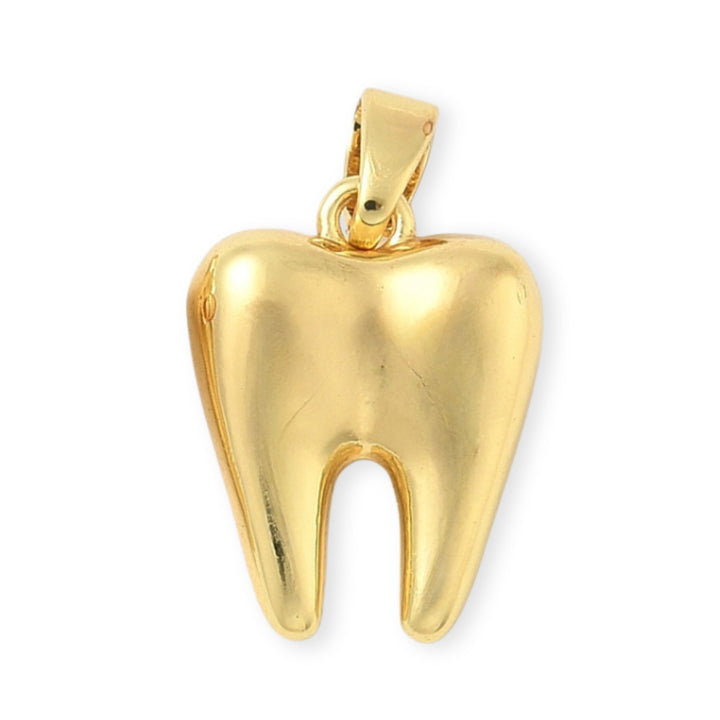 Dije de muela de chapa de oro