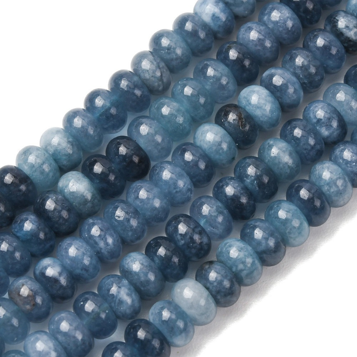 Tira de jade color azul de 8 mm para joyería