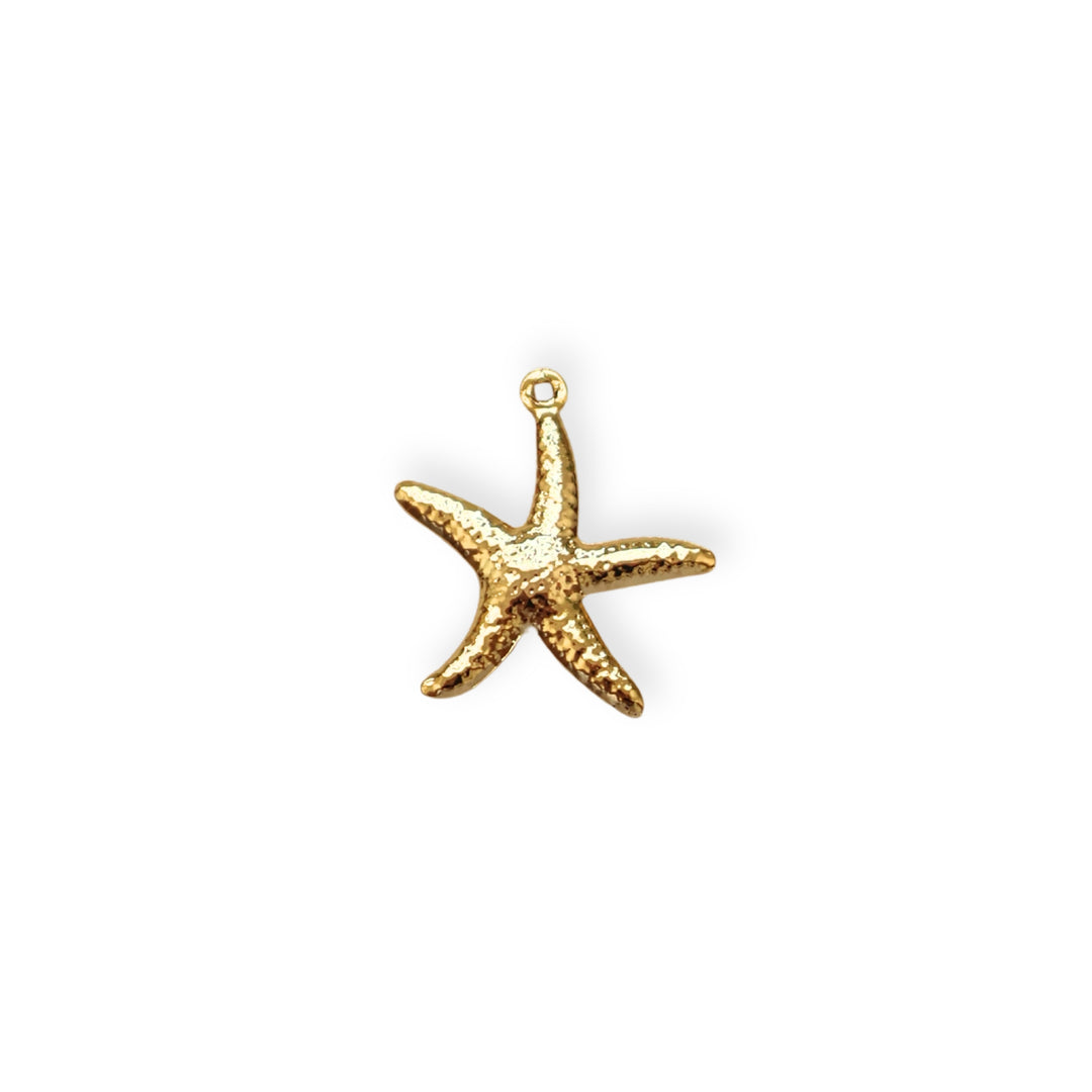 Dije dorado en forma de estrella de mar