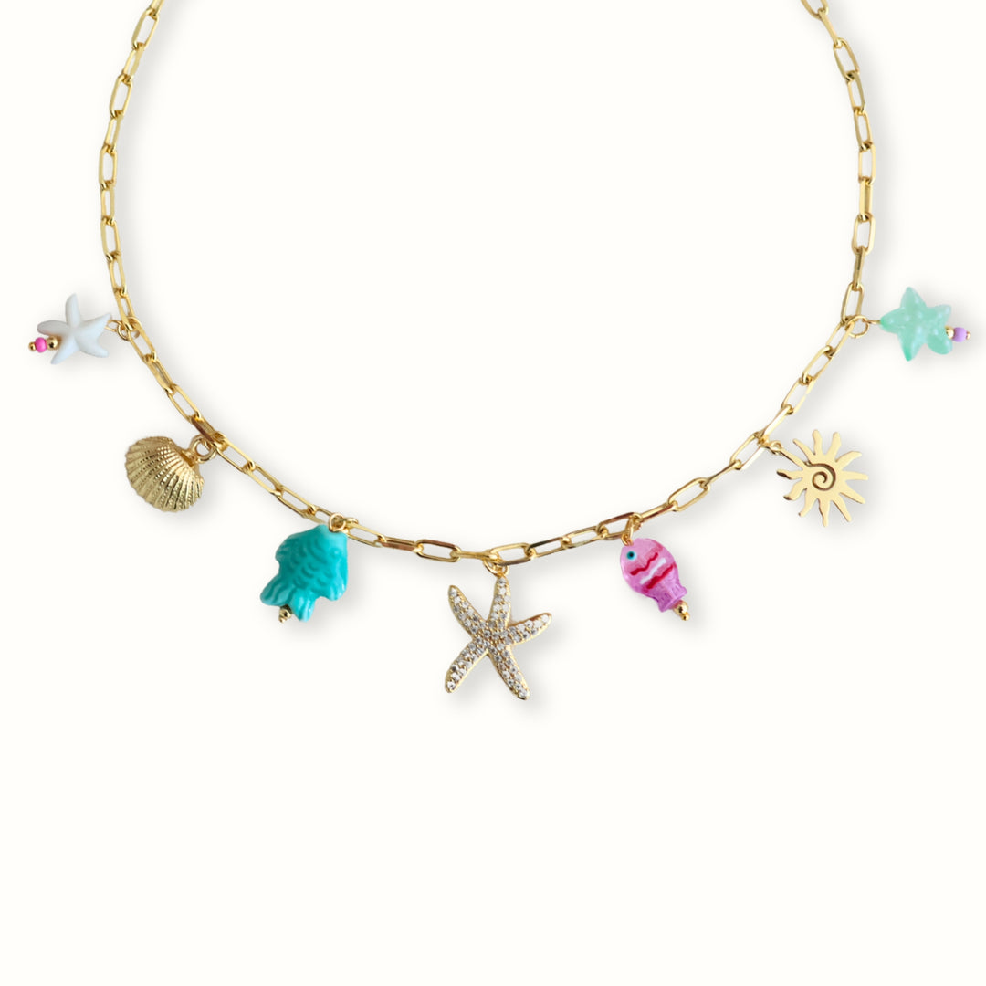 Collar Ione con estrellas marinas y zirconia