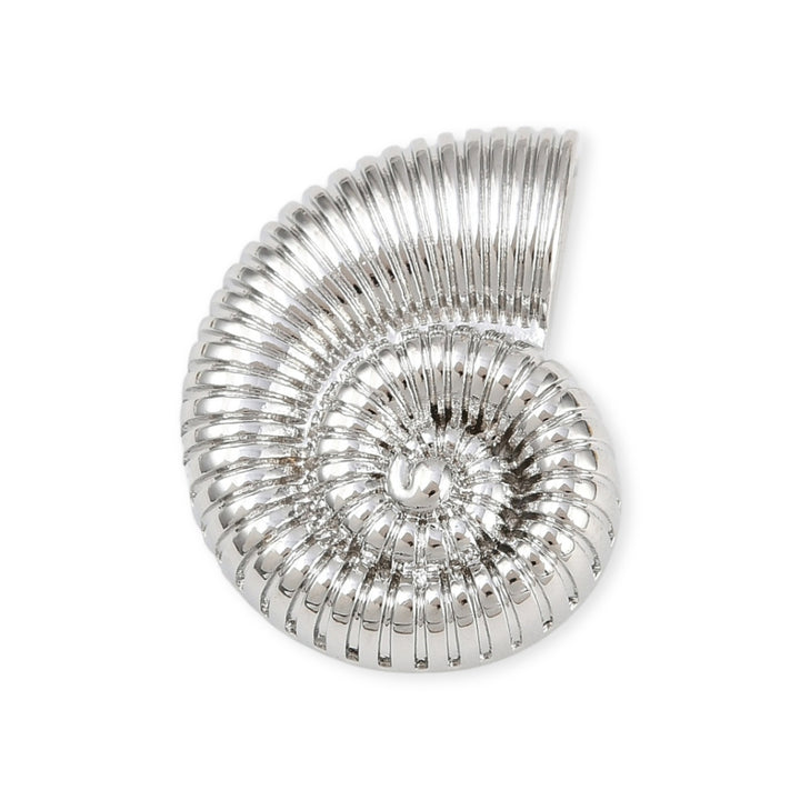 Dije de caracol de chapa de oro plateado