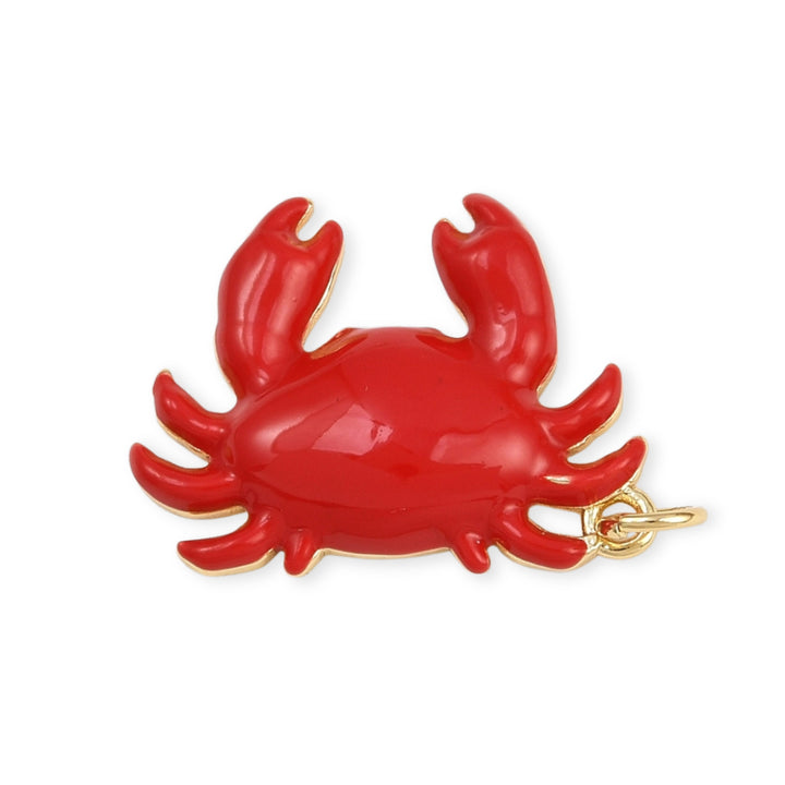 Dije de cangrejo de chapa de oro con esmalte