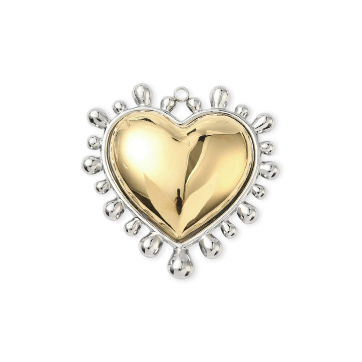 Dije de corazón grande de acero inoxidable