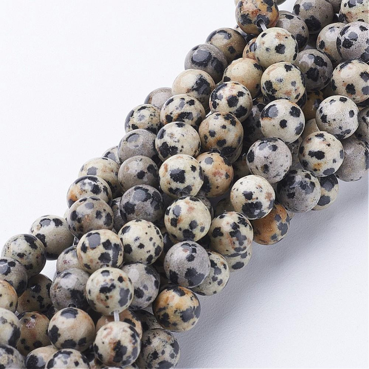 Tira de cuentas de jaspe dálmata de 8 mm para joyería