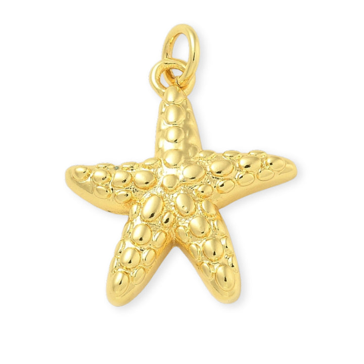 Dije dorado en forma de estrella de mar en chapa de oro
