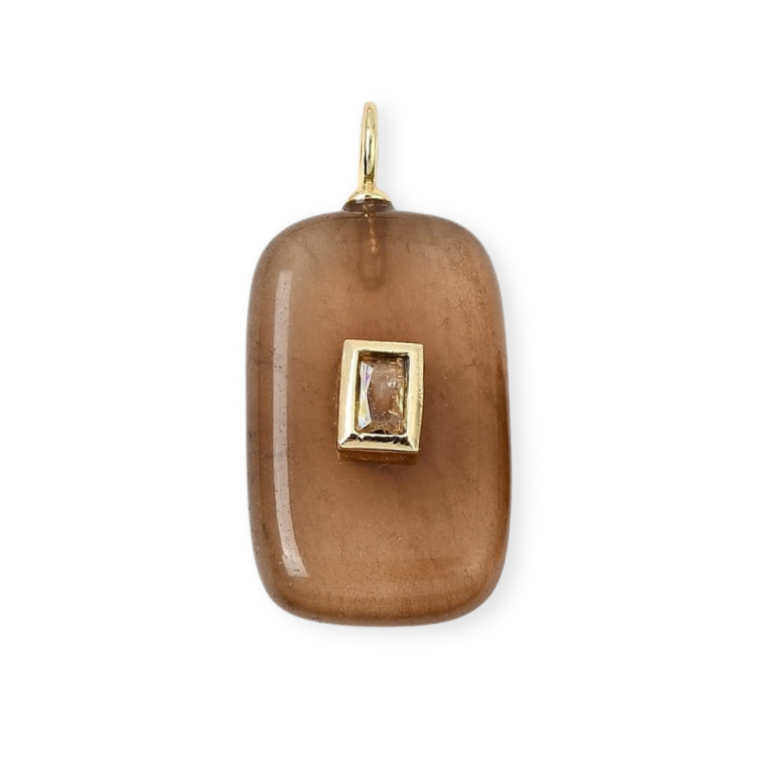 Dije rectangular de piedra natural con zirconia