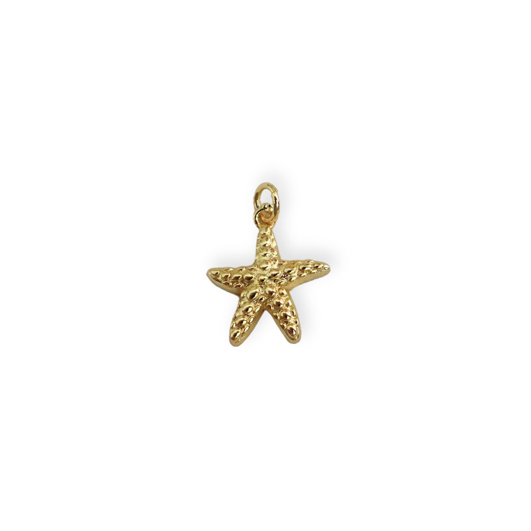 Dije dorado en forma de estrella de mar en chapa de oro