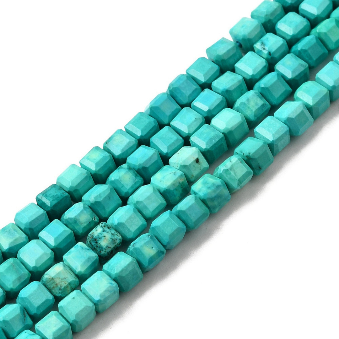 Tira de cuentas de turquesa sintética de 6 mm para joyería