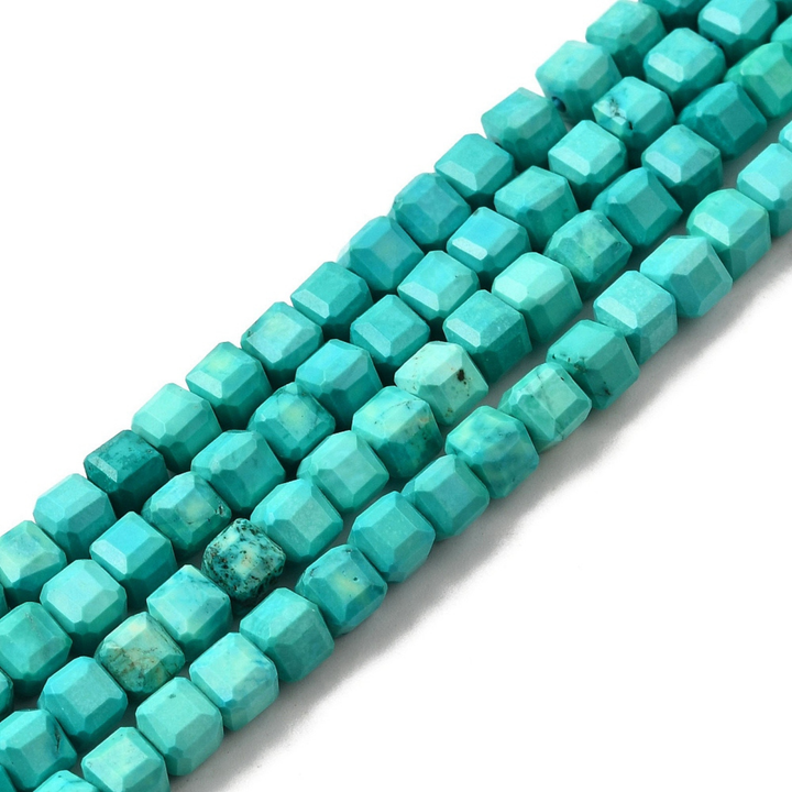 Tira de cuentas de turquesa sintética de 6 mm para joyería