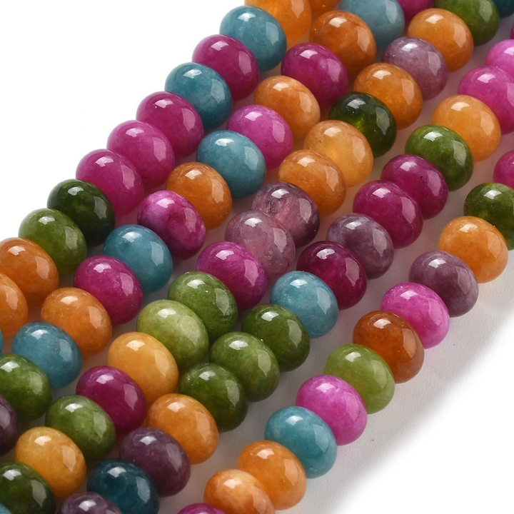 Tira de jade natural de 8 mm para joyería