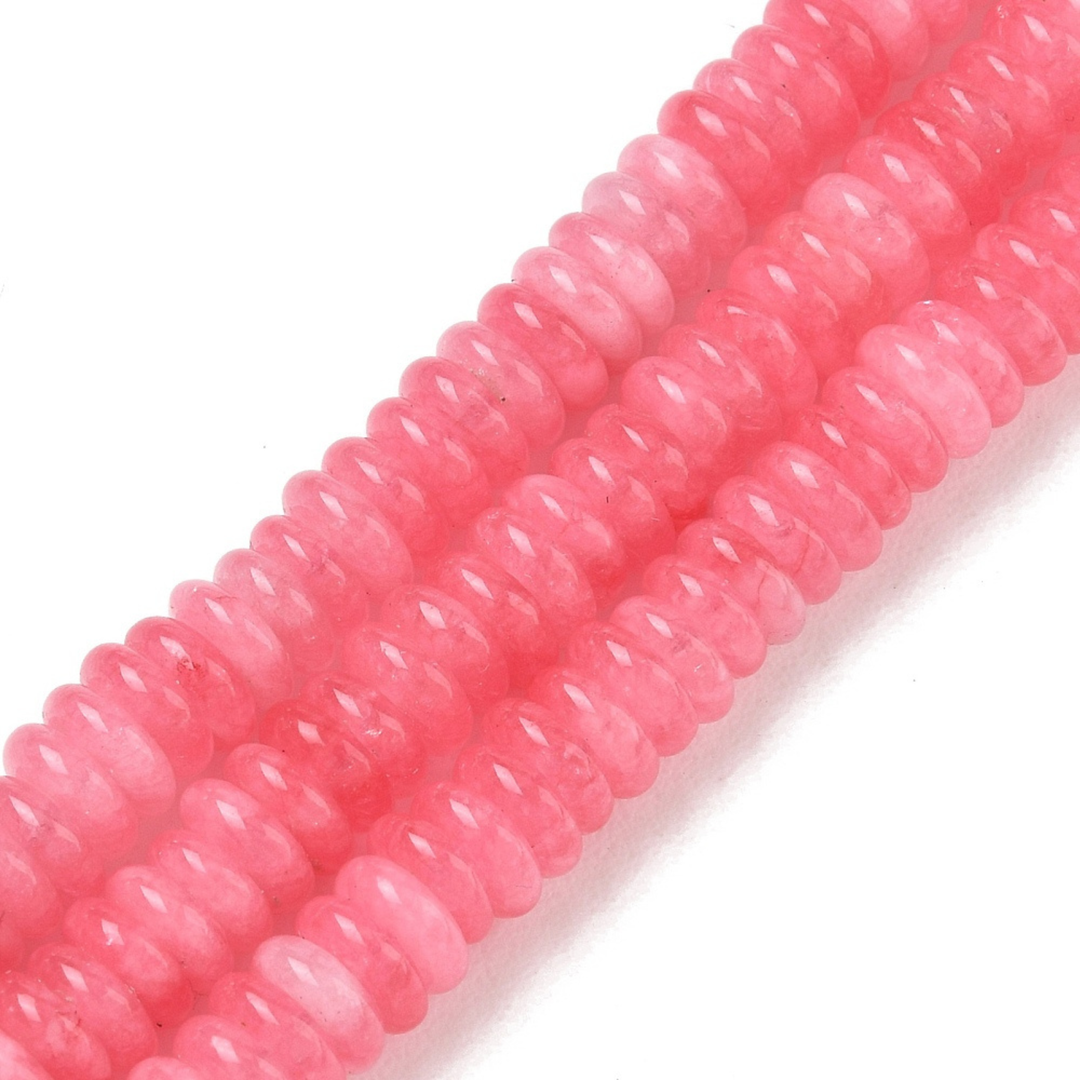 Tira de jade rondel de 6.5 mm con aproximadamente 167 cuentas