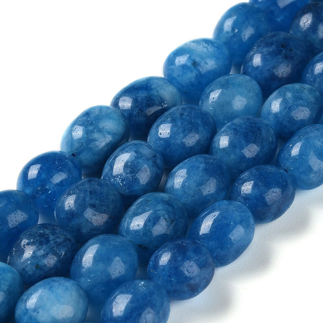 Tira de cuentas de jade natural ovalado de 13 × 10 mm para joyería
