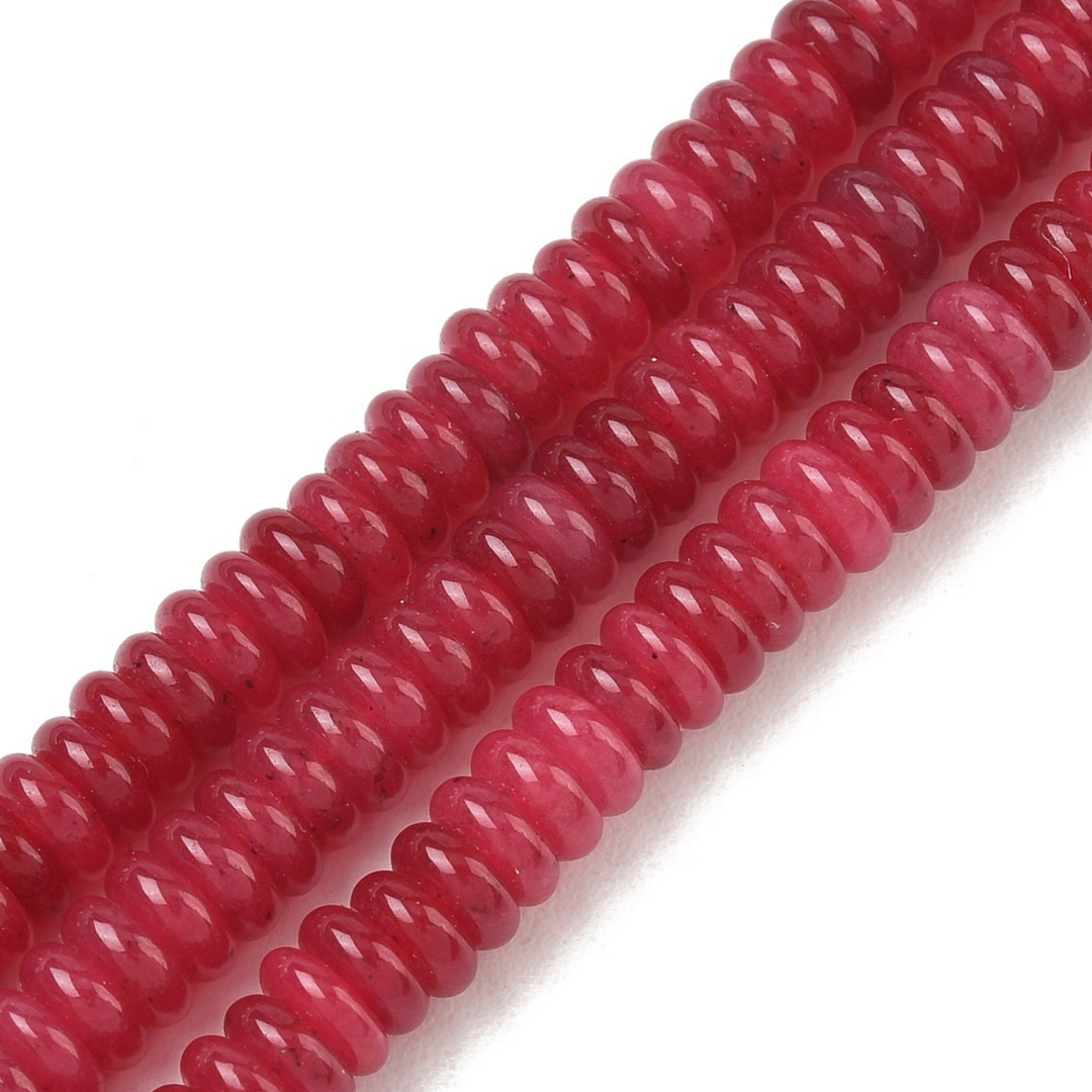 Tira de jade rondel de 6.5 mm con aproximadamente 167 cuentas