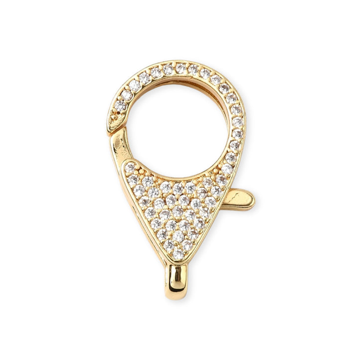 Broche perico de chapa de oro con zirconia