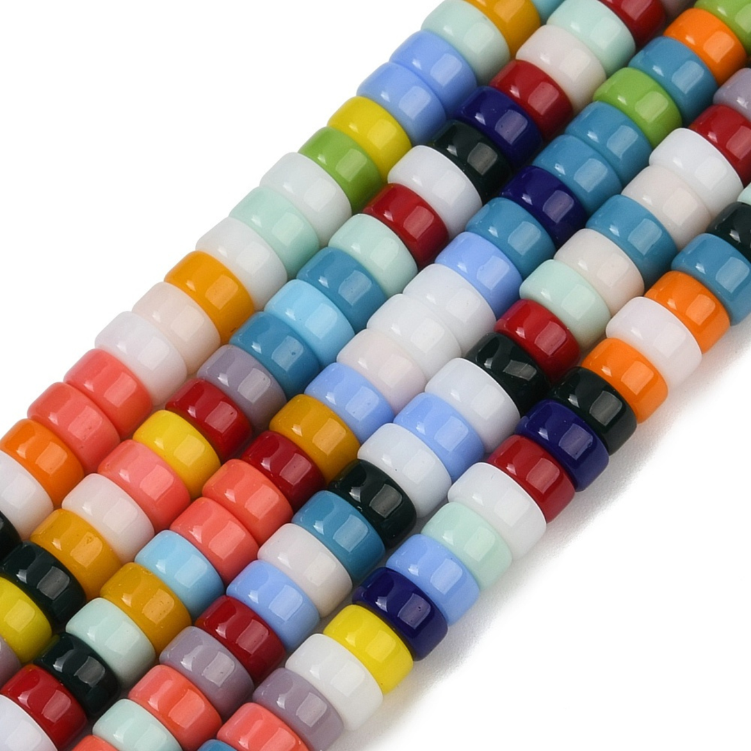 Tira de cuentas Murano flat round de 7 mm para joyería