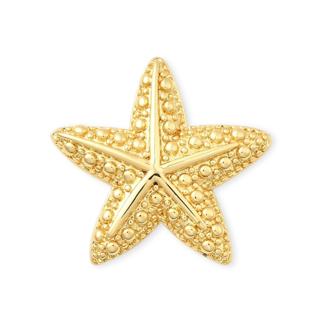 Dije dorado en forma de estrella de mar con ojal trasero