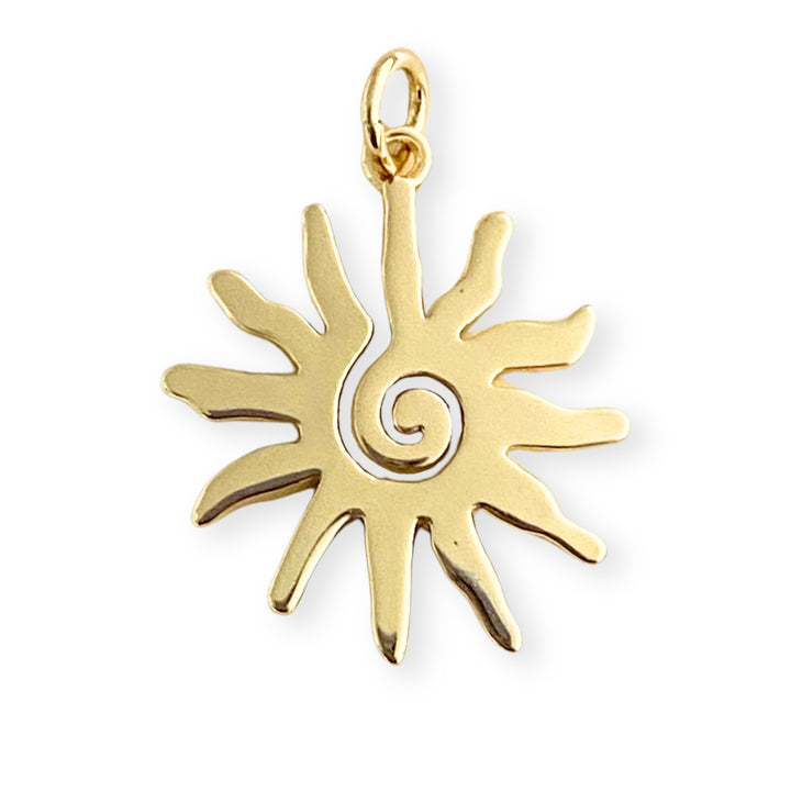 Dije de sol de chapa de oro