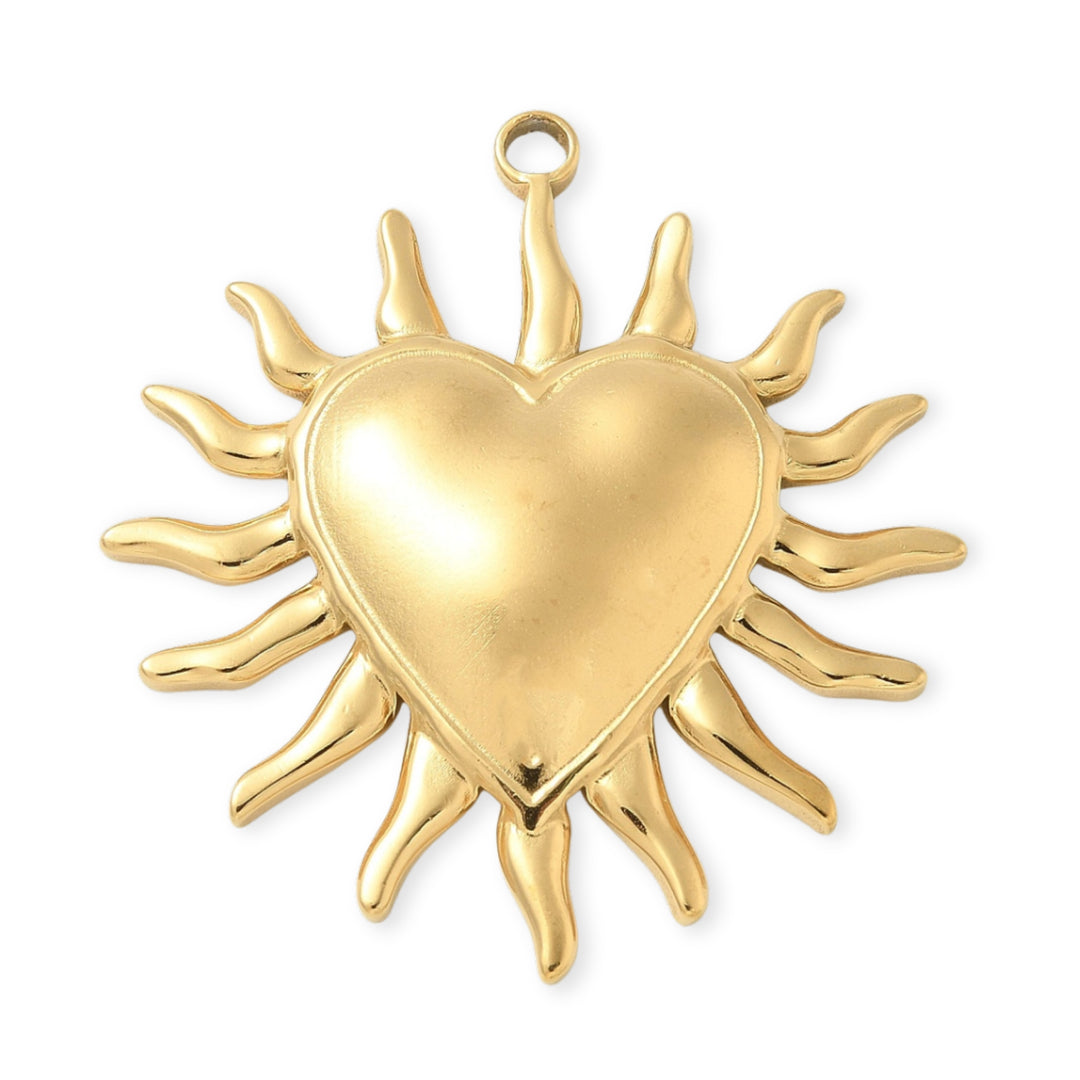 Dije de Sagrado Corazón de Jesús de acero inoxidable