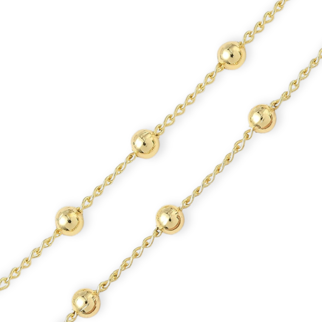Cadena de chapa de oro con broche perico