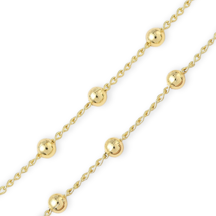 Cadena de chapa de oro con broche perico