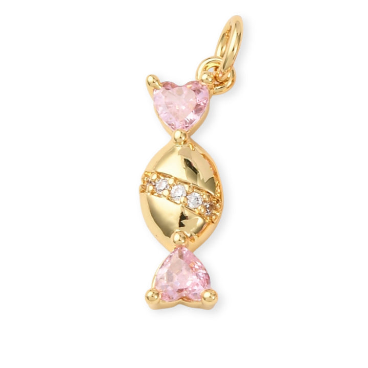 Dije de dulce de chapa de oro con zirconia