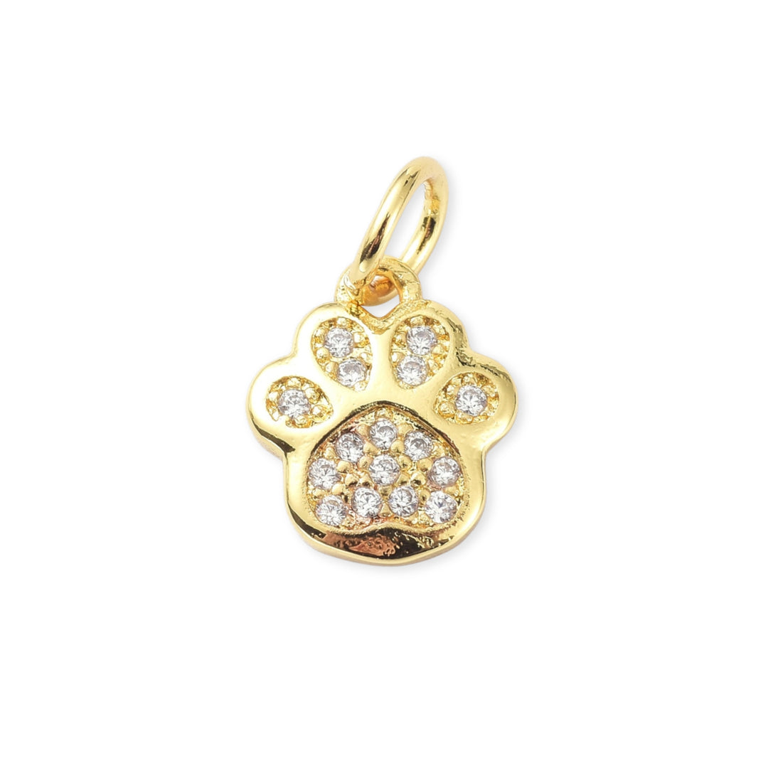 Dije de huella de chapa de oro con zirconia