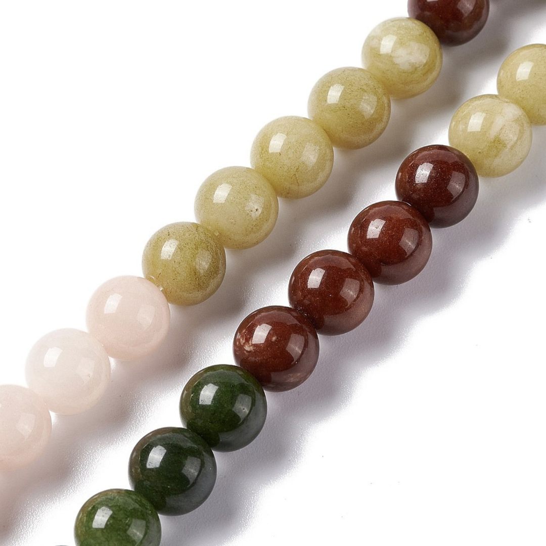 Tira de cuentas de jade natural de 8 mm para joyería