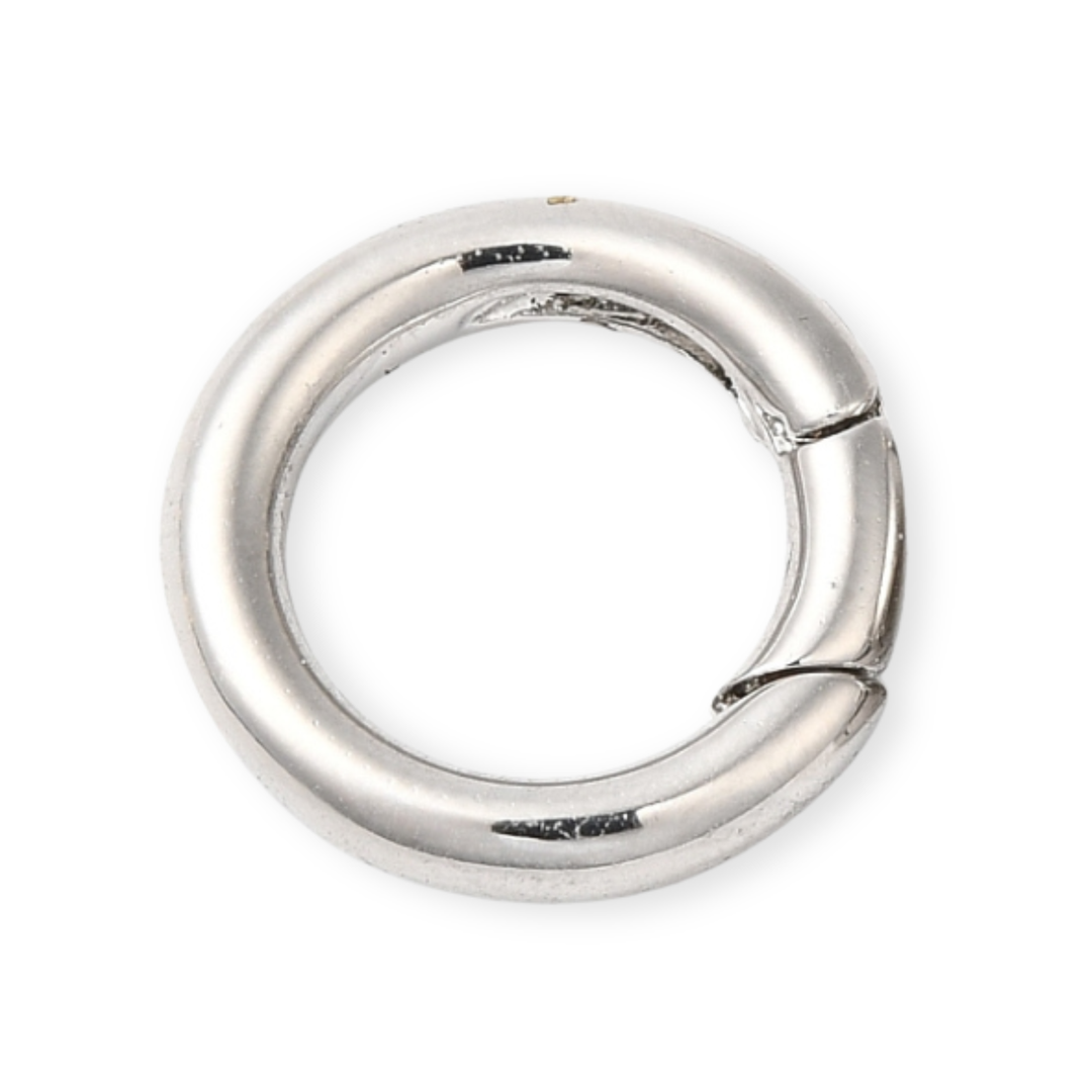 Broche circular plateado de chapa de platino de 15 mm
