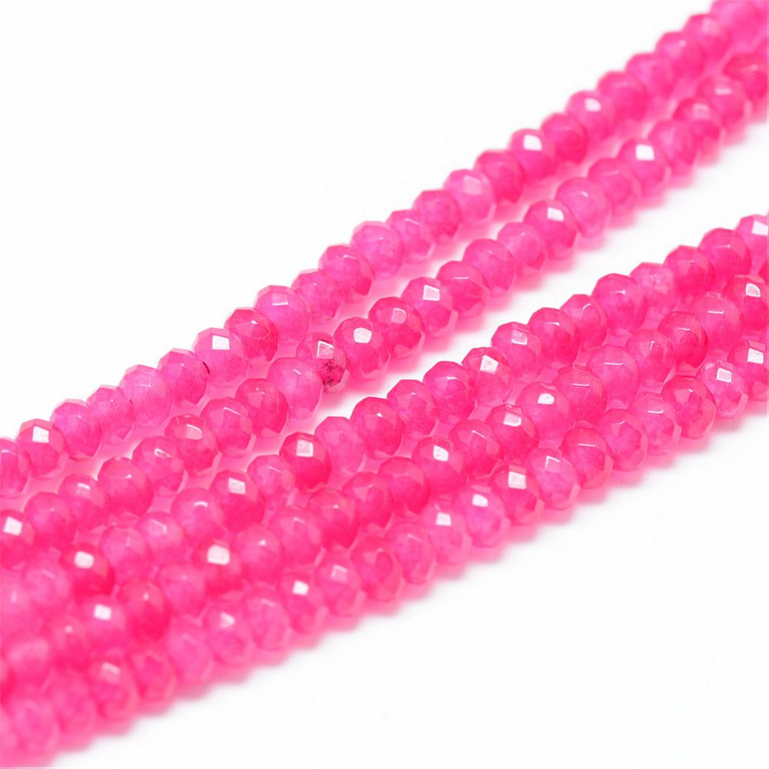Tira de cuentas de jade natural rondel de 4 mm para joyería