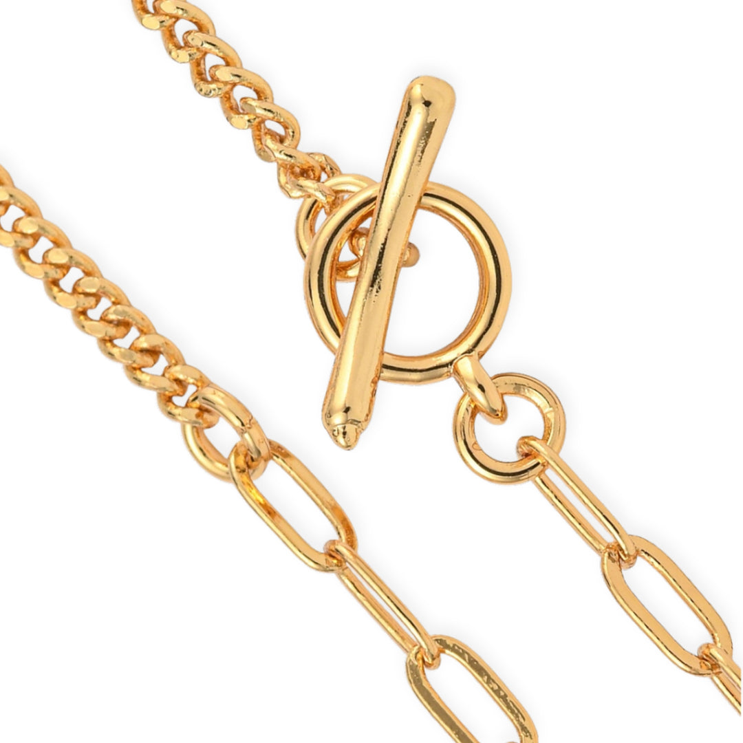 Cadena de chapa de oro con broche tipo perico