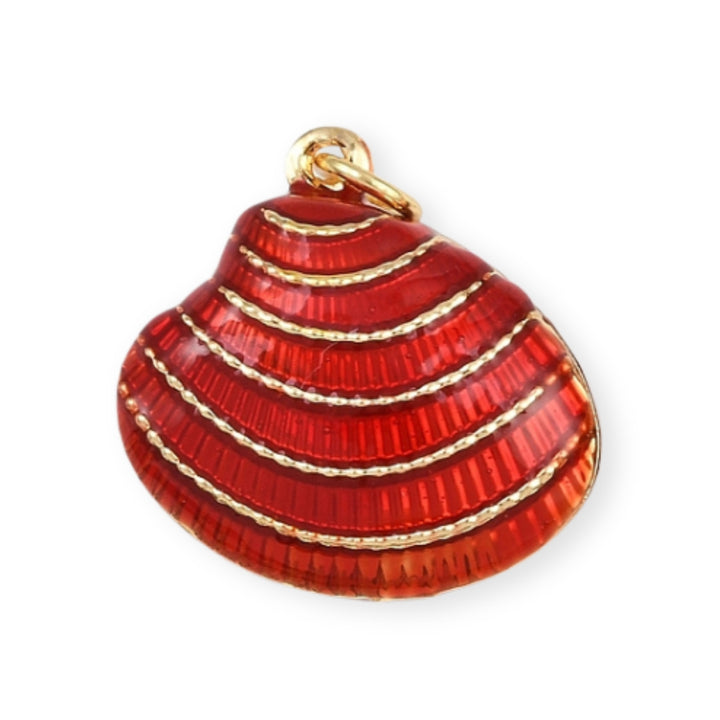 Dije de concha de chapa de oro con esmalte