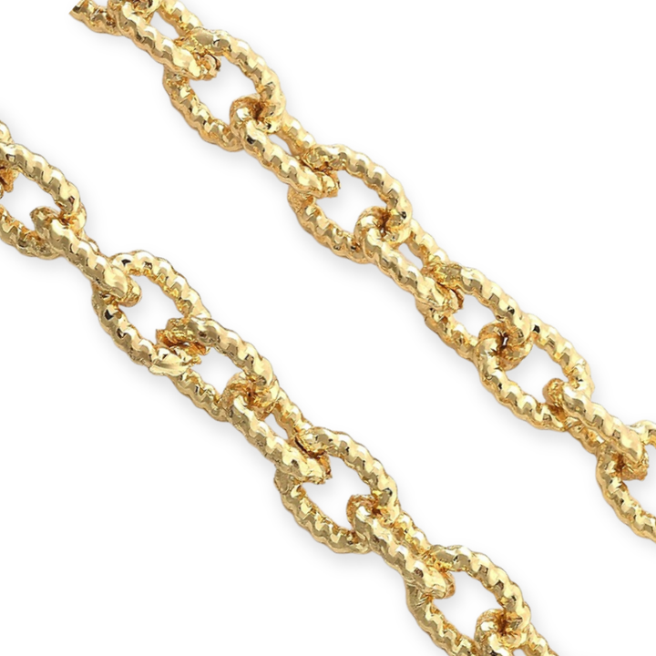 Cadena de chapa de oro con broche T
