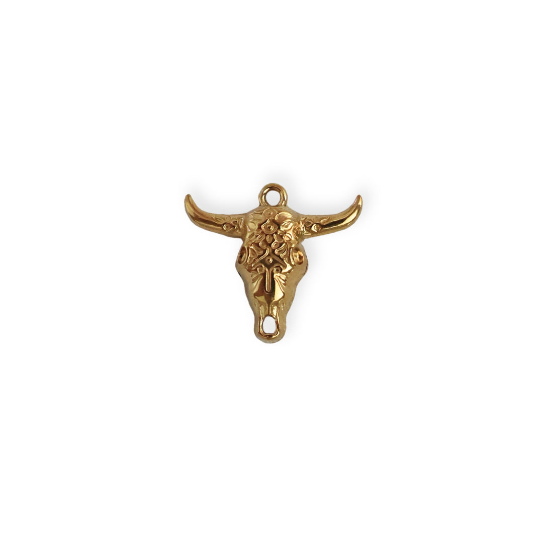 Dije de acero inoxidable en forma de cabeza de toro