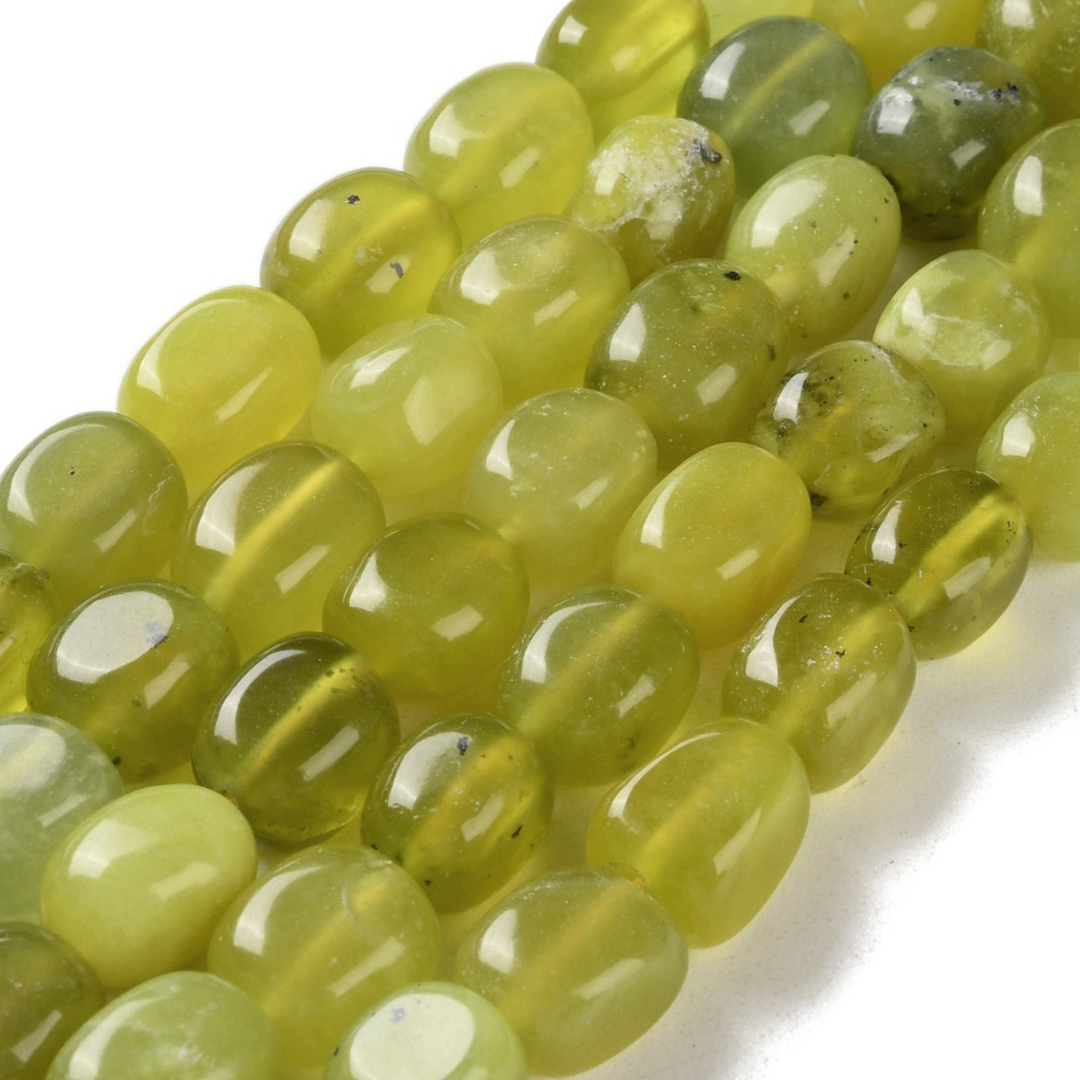 Tira de cuentas de lemon jade natural de 11.5 mm para joyería