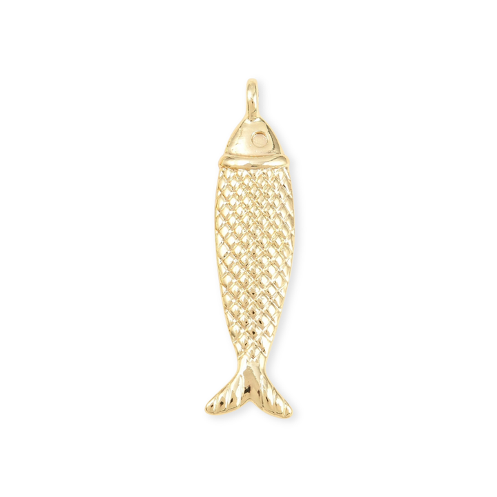 Dije de pez de chapa de oro