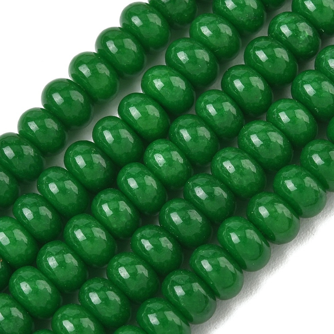 Tira de cuentas de jade rondel de 8 mm para joyería