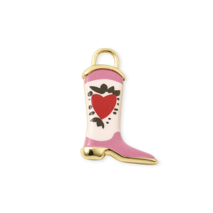 Dije de bota de chapa de oro cubierta con esmalte