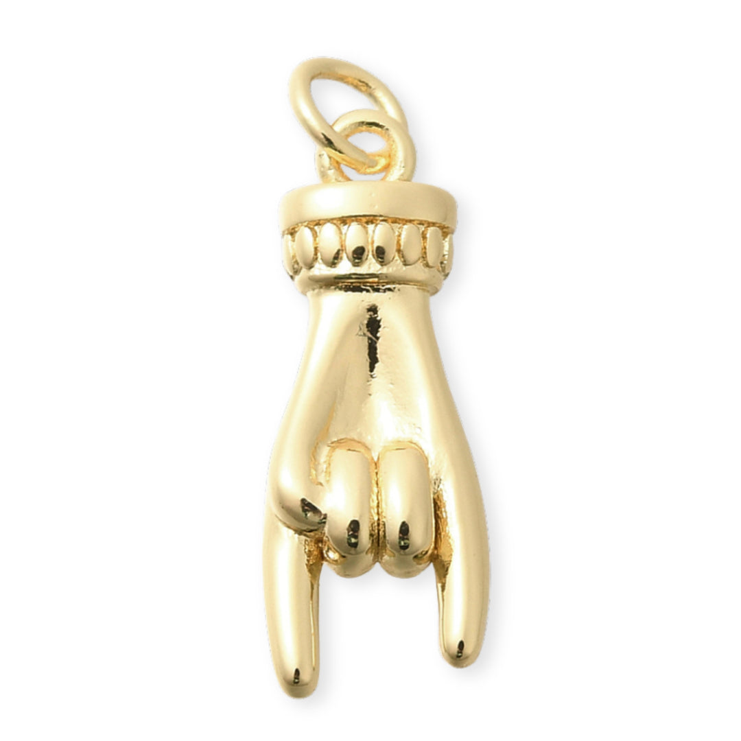 Dije de mano figa de chapa de oro