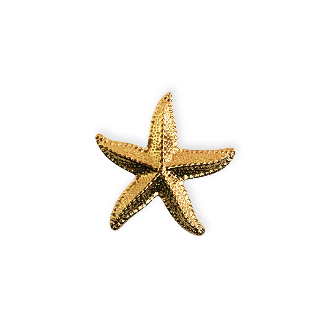 Dije estrella de mar de acero inoxidable con acabado brillante y ojal trasero