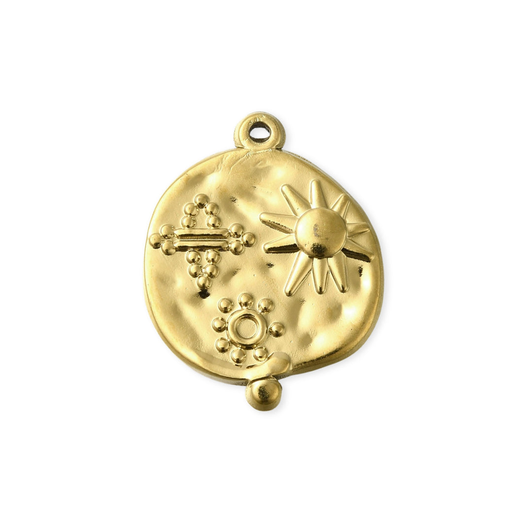 Dije de sol circular de acero inoxidable