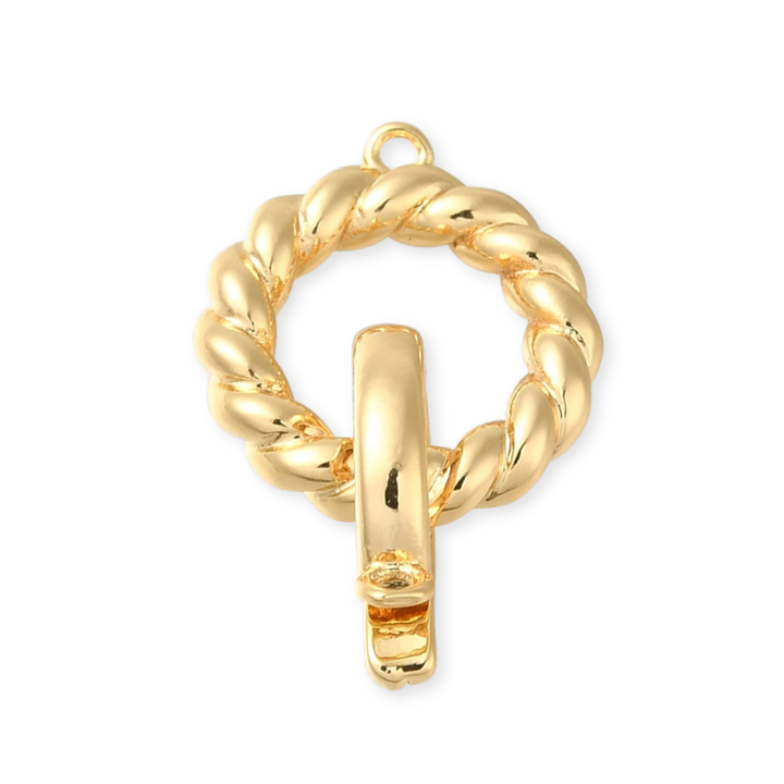 Broche tipo T de chapa de oro para collares y pulseras