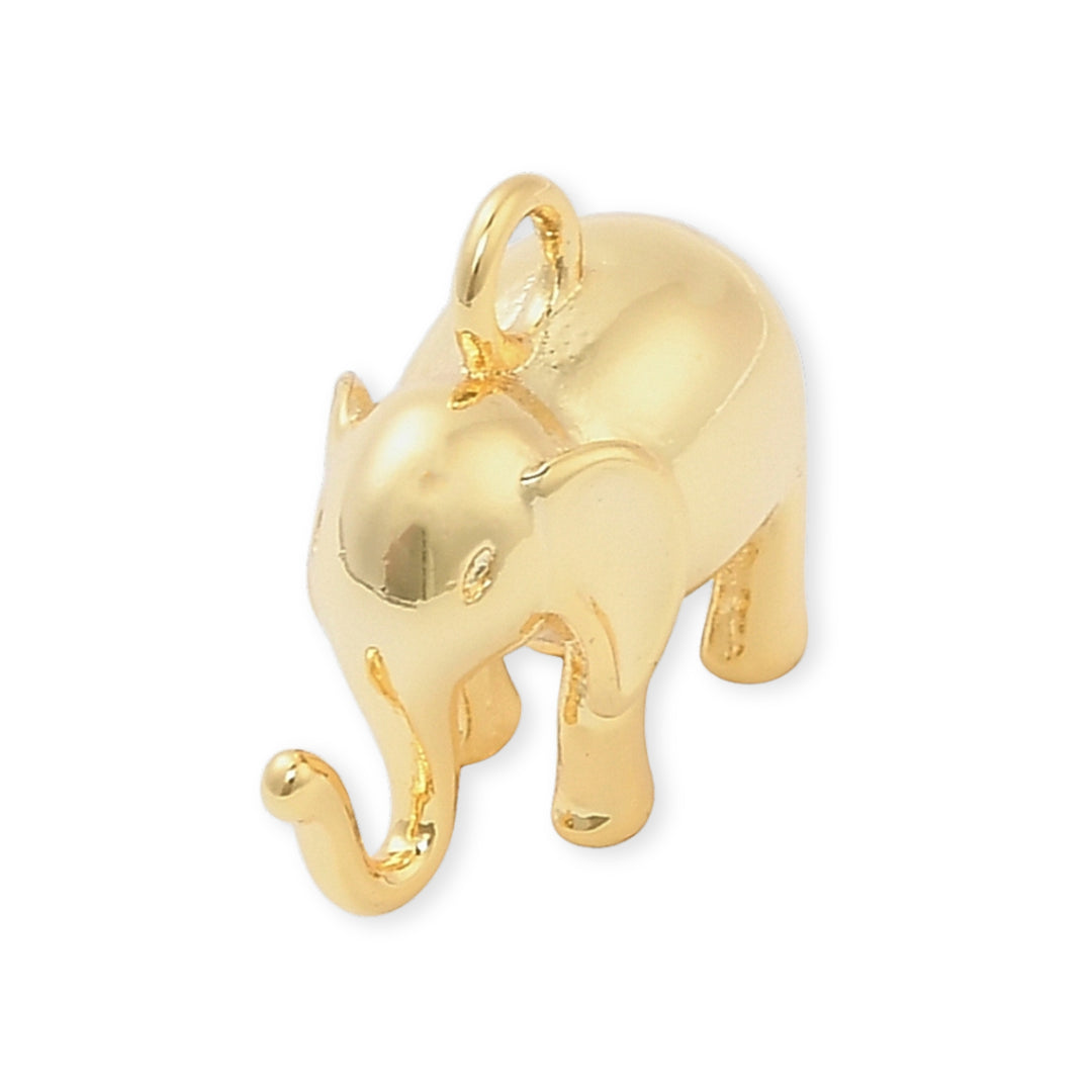 Dije de elefante de chapa de oro