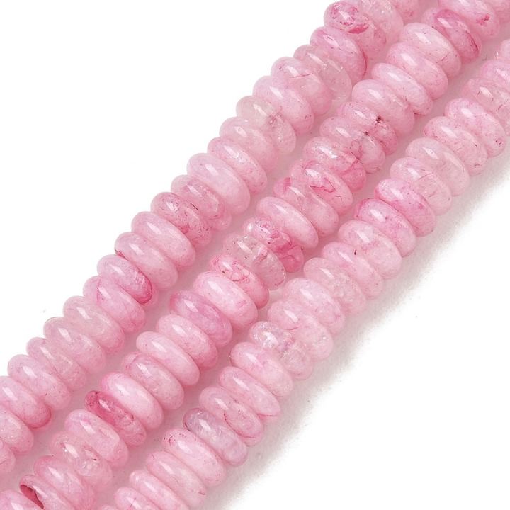 Tira de jade rondel de 6.5 mm con aproximadamente 167 cuentas