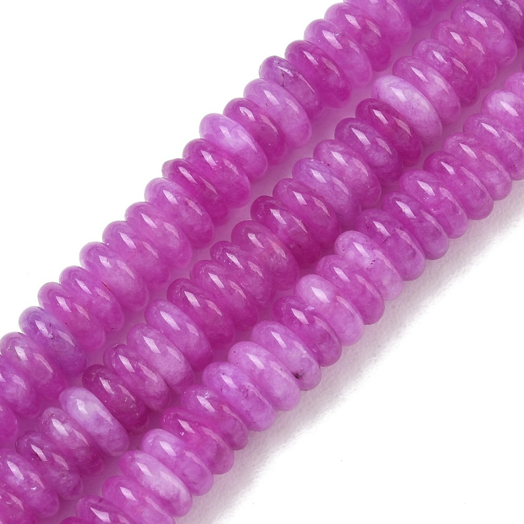 Tira de jade rondel de 6.5 mm con aproximadamente 167 cuentas