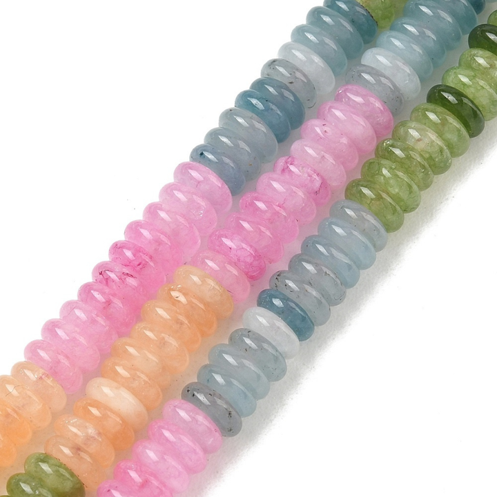 Tira de jade rondel de 6.5 mm con aproximadamente 167 cuentas
