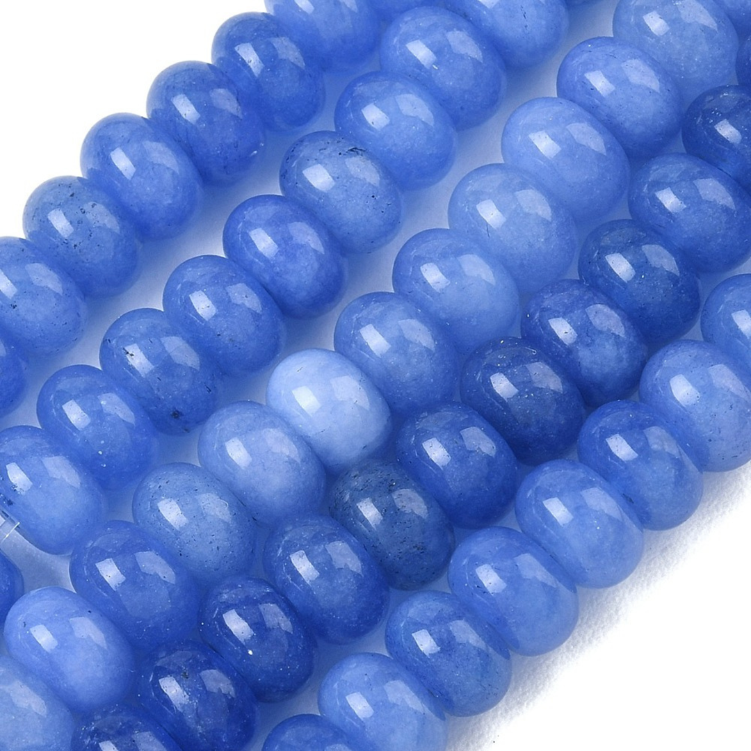 Tira de cuentas de jade rondel de 8 mm para joyería