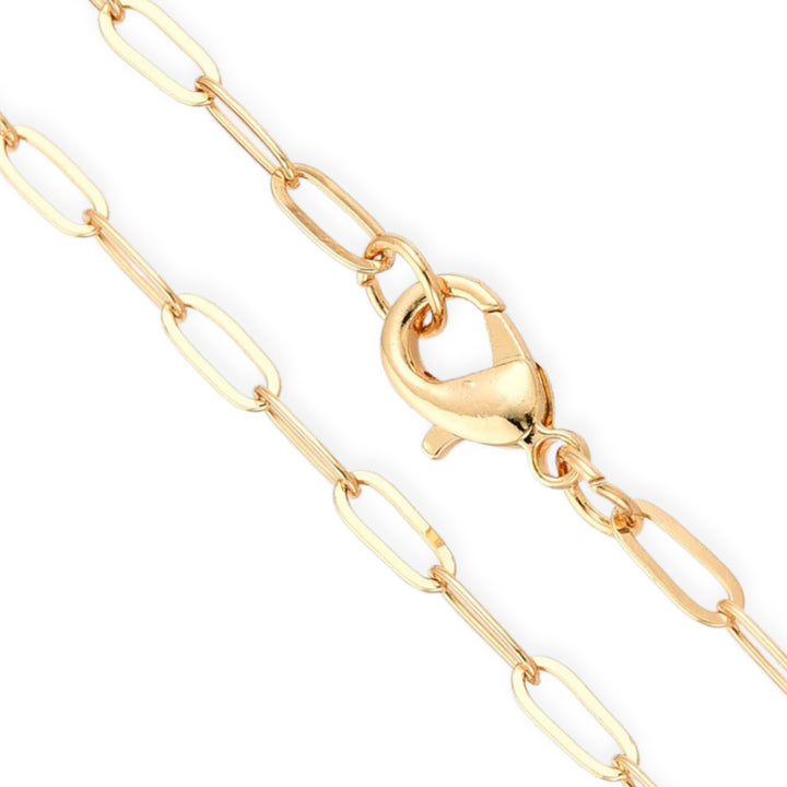 Cadena de chapa de oro con broche tipo perico