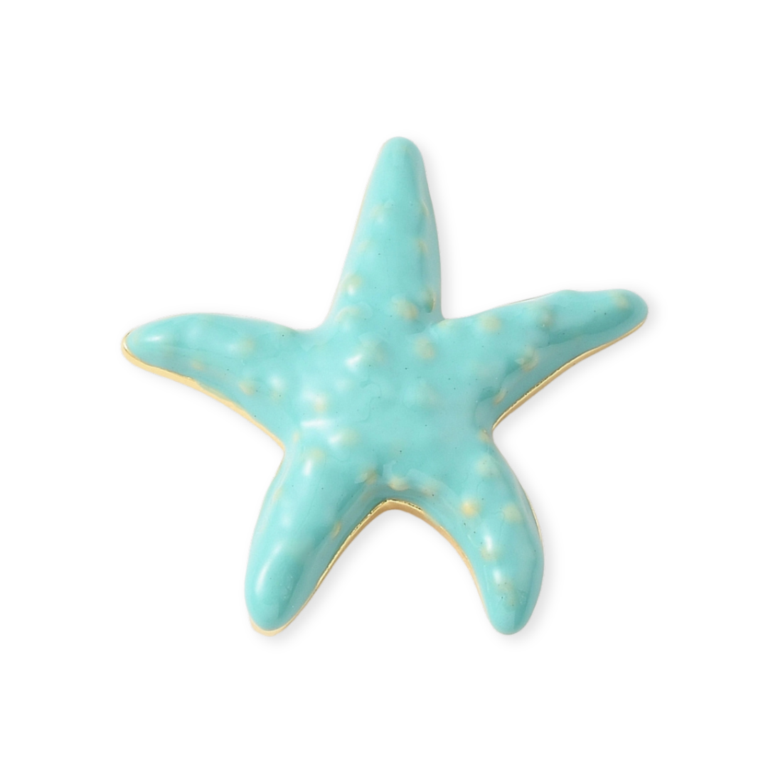 Dije de estrella de mar esmaltada de chapa de oro para joyería