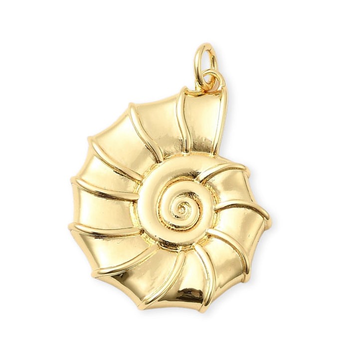 Dije caracol dorado en chapa de oro