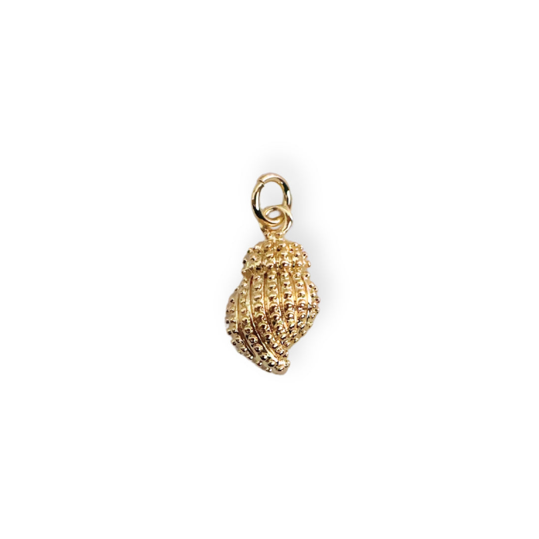 Dije caracol en chapa de oro con acabado brillante